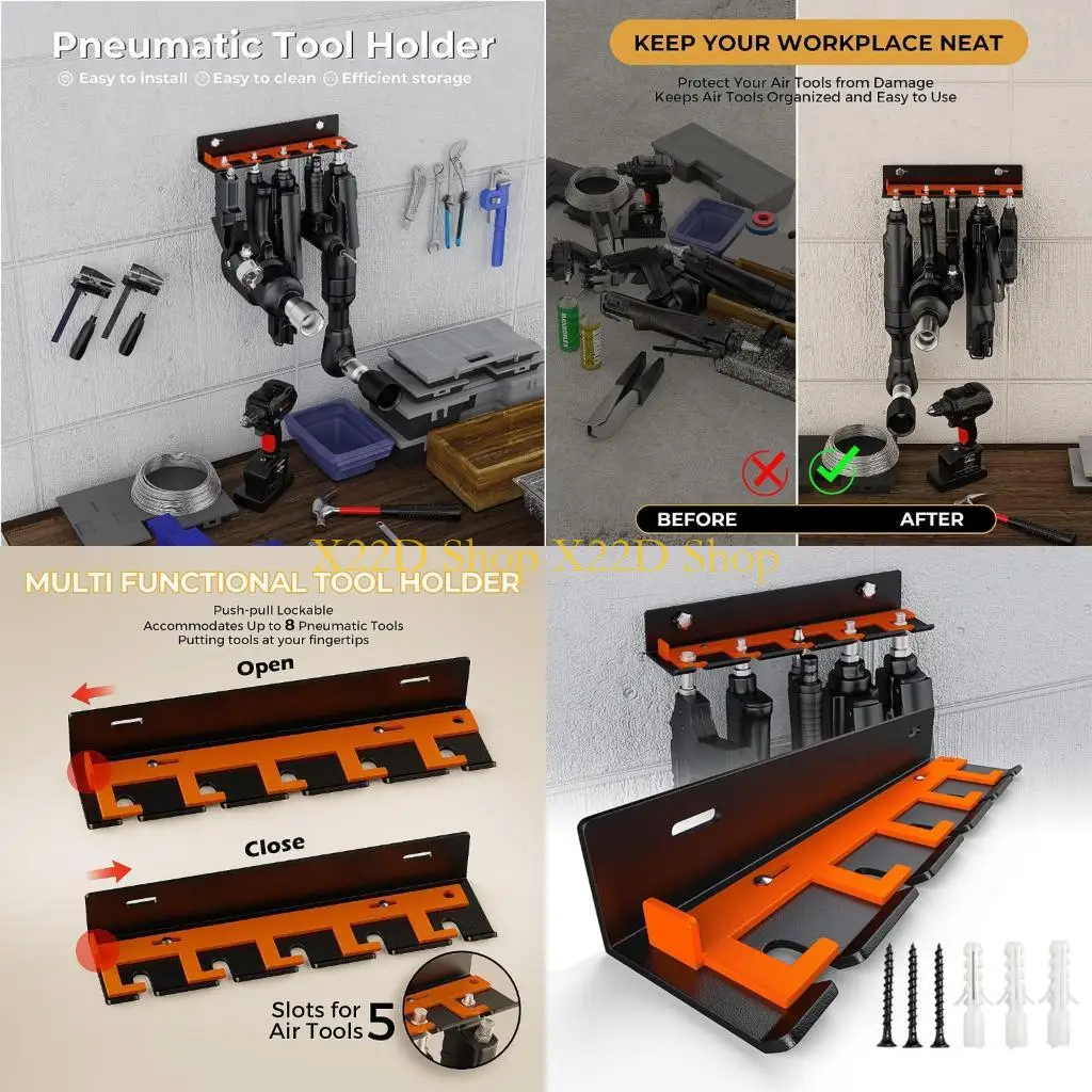 X22D Walls Mounted Pneumatic Tool Rack with Sliding Lock Safety Five Slot heavy
X22D Walls Mounted Pneumatic Tool Rack with Sliding Lock Safety Five Slot heavy