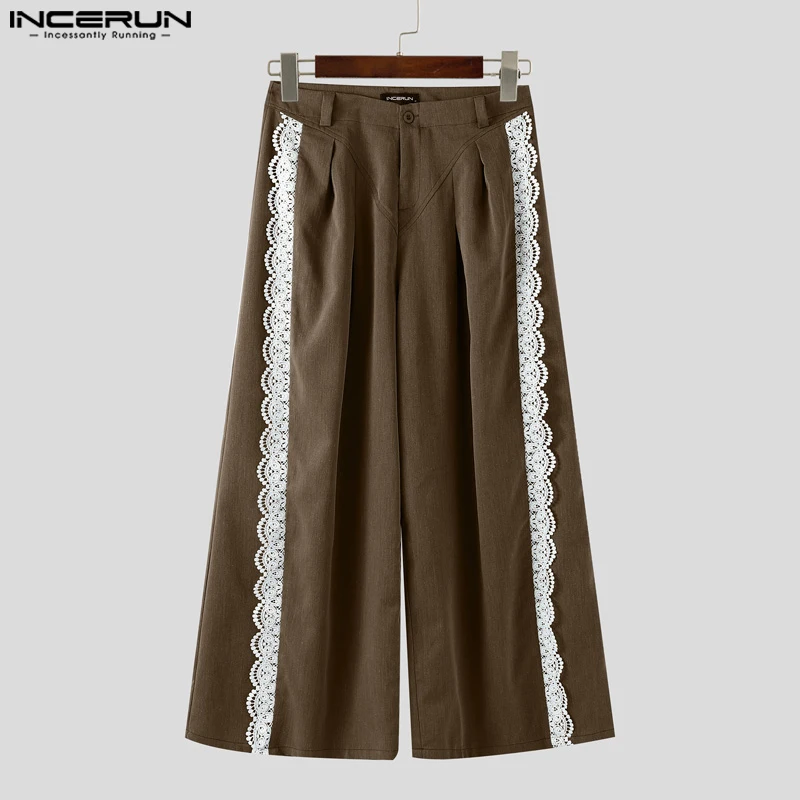 INCERUN Men Wide Leg Pants Lace Patchwork Button Pleated Joggers Trousers Men Streetwear 2025 Oversize Fashion Casual Long Pants
INCERUN Men Wide Leg Pants Lace Patchwork Button Pleated Joggers Trousers Men Streetwear 2025 Oversize Fashion Casual Long Pants