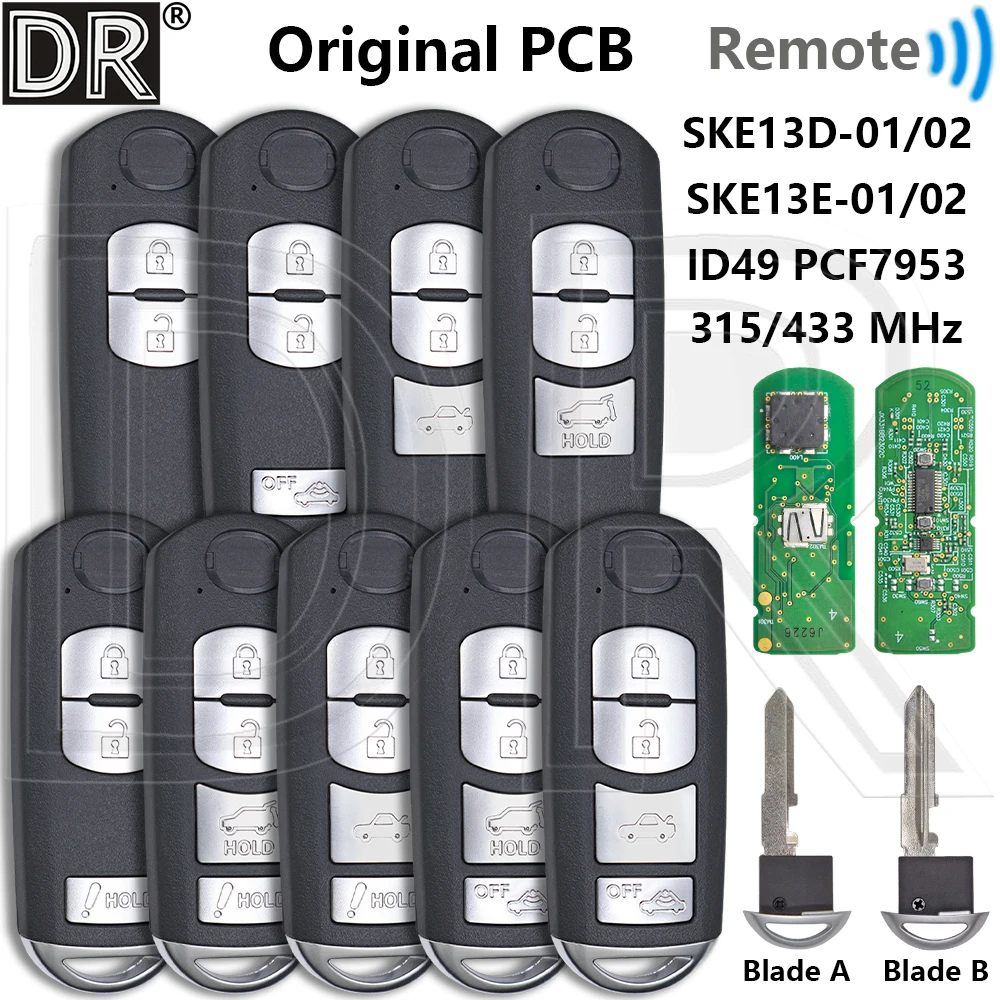 Great ID49 Chip SKE13D-01/02 315/SKE13E-01/02 433MHz Original PCB Car Remote Key For Mazda 2 CX- 3 CX-5 MX-5 6 CX-9 AXELA Atenza
Great ID49 Chip SKE13D-01/02 315/SKE13E-01/02 433MHz Original PCB Car Remote Key For Mazda 2 CX- 3 CX-5 MX-5 6 CX-9 AXELA Atenza