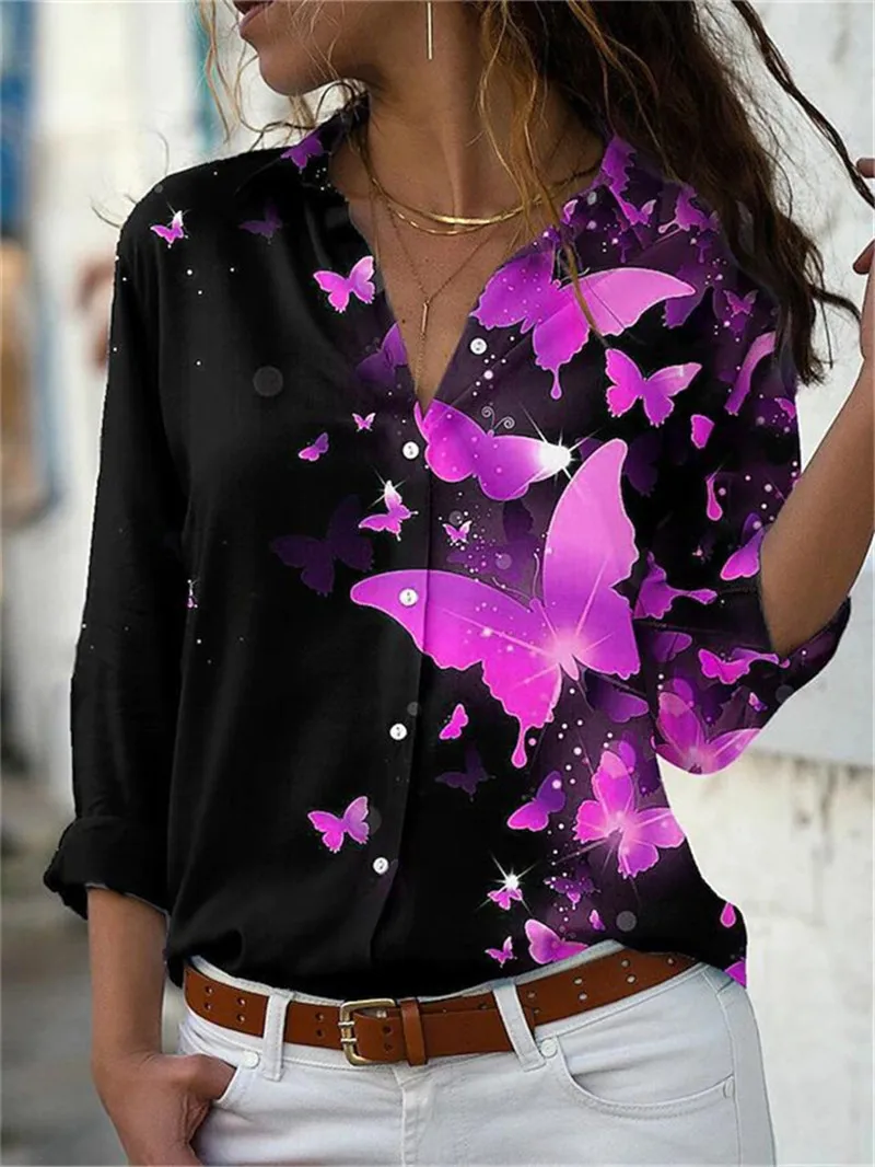 Fashion Butterfly Pattern 3D Print Women Long Sleeve Shirts Spring Autumn Holiday Casual Street Ladies Blouse Women's Clothing
Fashion Butterfly Pattern 3D Print Women Long Sleeve Shirts Spring Autumn Holiday Casual Street Ladies Blouse Women's Clothing