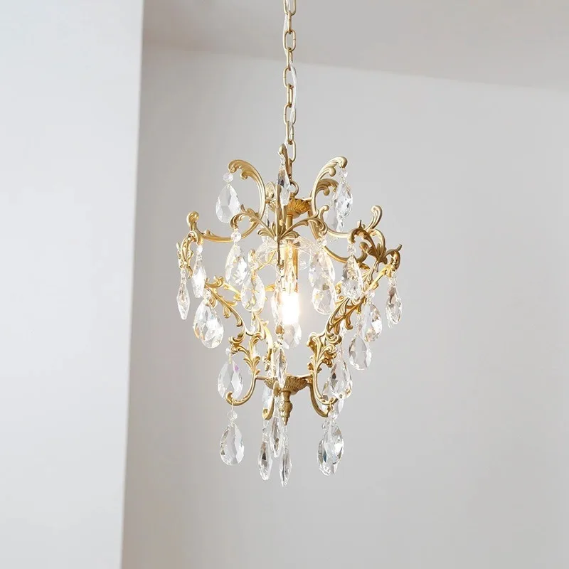 French retro all-copper crystal lamp, bedroom dining room medieval lamps, American light luxury cloakroom entrance chandelier
French retro all-copper crystal lamp, bedroom dining room medieval lamps, American light luxury cloakroom entrance chandelier