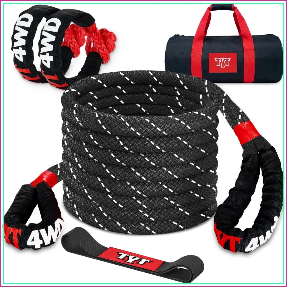 48,500 lbs Kinetic Recovery Rope 1in x 30ft with 2 Soft Shackles for Offroad SUV Truck ATV Towing
48,500 lbs Kinetic Recovery Rope 1in x 30ft with 2 Soft Shackles for Offroad SUV Truck ATV Towing