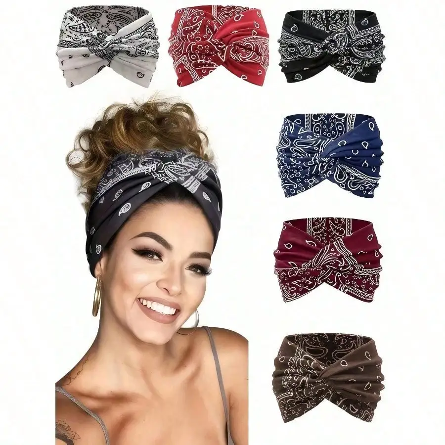 1pc/6pcs Plus Size Paisley Pattern Bohemian Women Sports Headband, Elastic Criss-Cross Printed Hairband For Outdoor Activities Women Head Wrap Fashion Hair Accessories Women Hair Band Summer Vacay Boho Accessories
1pc/6pcs Plus Size Paisley Pattern Bohemian Women Sports Headband, Elastic Criss-Cross Printed Hairband For Outdoor Activities Women Head Wrap Fashion Hair Accessories Women Hair Band Summer Vacay Boho Accessories