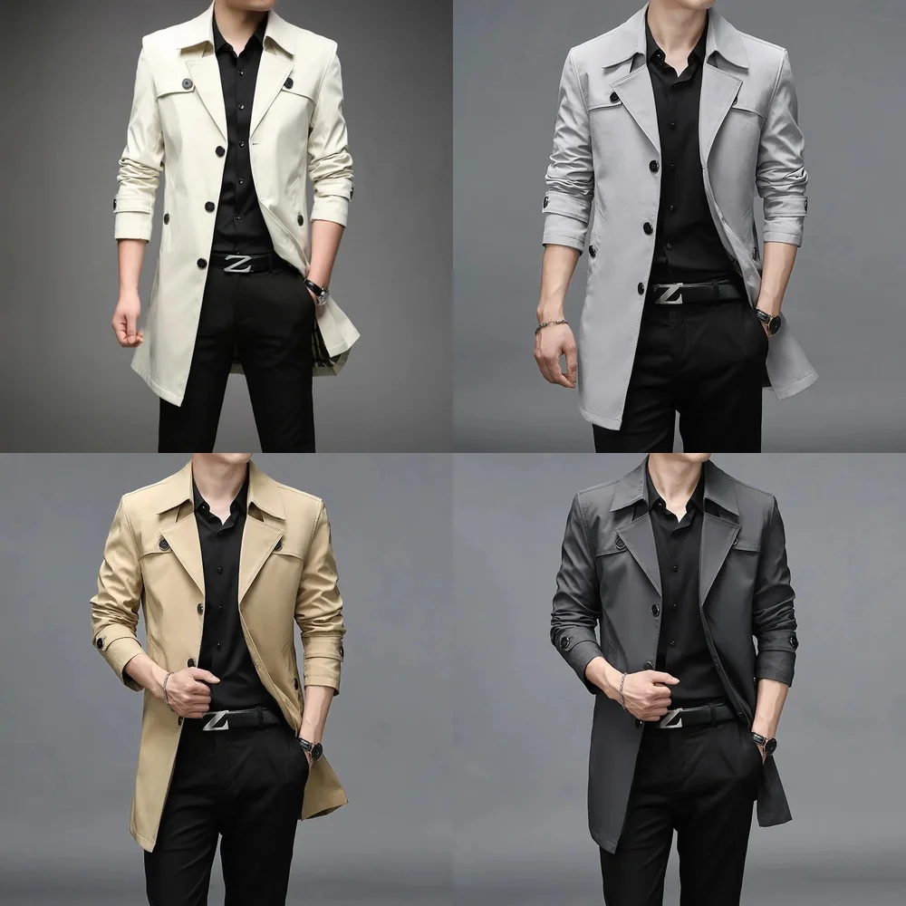 Men Long Trench Coat High Quality Button Windbreaker Fashion Turn Down Collar Solid Outerwear Jacket Plus Size
Men Long Trench Coat High Quality Button Windbreaker Fashion Turn Down Collar Solid Outerwear Jacket Plus Size