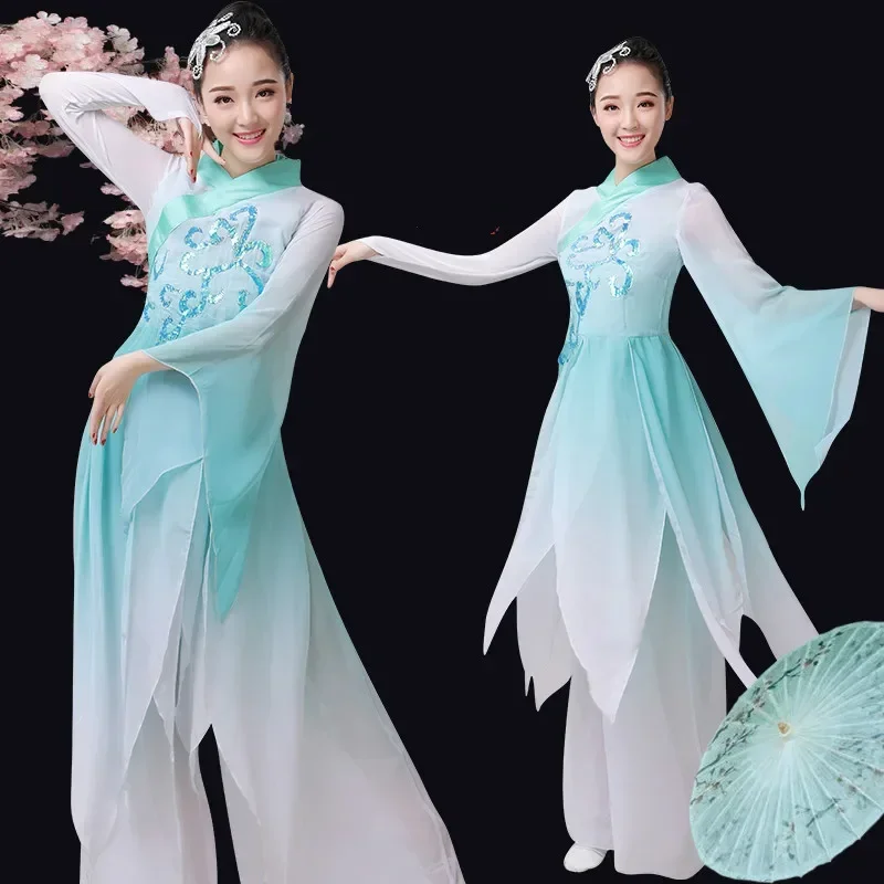 Classical Dance Costumes for Stage Perfromance Female Adults Elegant Chinese Fan Dance Clothing Lady Umbrella Dance Outfit
Classical Dance Costumes for Stage Perfromance Female Adults Elegant Chinese Fan Dance Clothing Lady Umbrella Dance Outfit