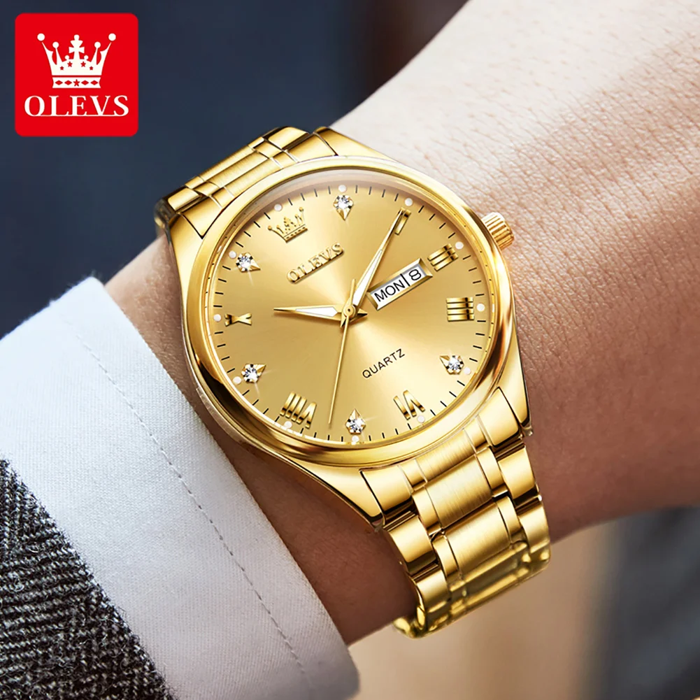 OLEVS 5563 Fashion business double calendar steel band men's quartz watch
OLEVS 5563 Fashion business double calendar steel band men's quartz watch