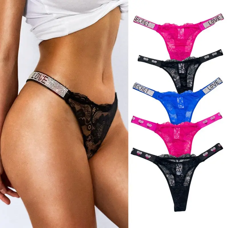 Sexy Lace Rhinestone Thong Women Erotic See-through G-string Thin Female Underwear Solid Color Briefs Low Waist Ladies T-back
Sexy Lace Rhinestone Thong Women Erotic See-through G-string Thin Female Underwear Solid Color Briefs Low Waist Ladies T-back