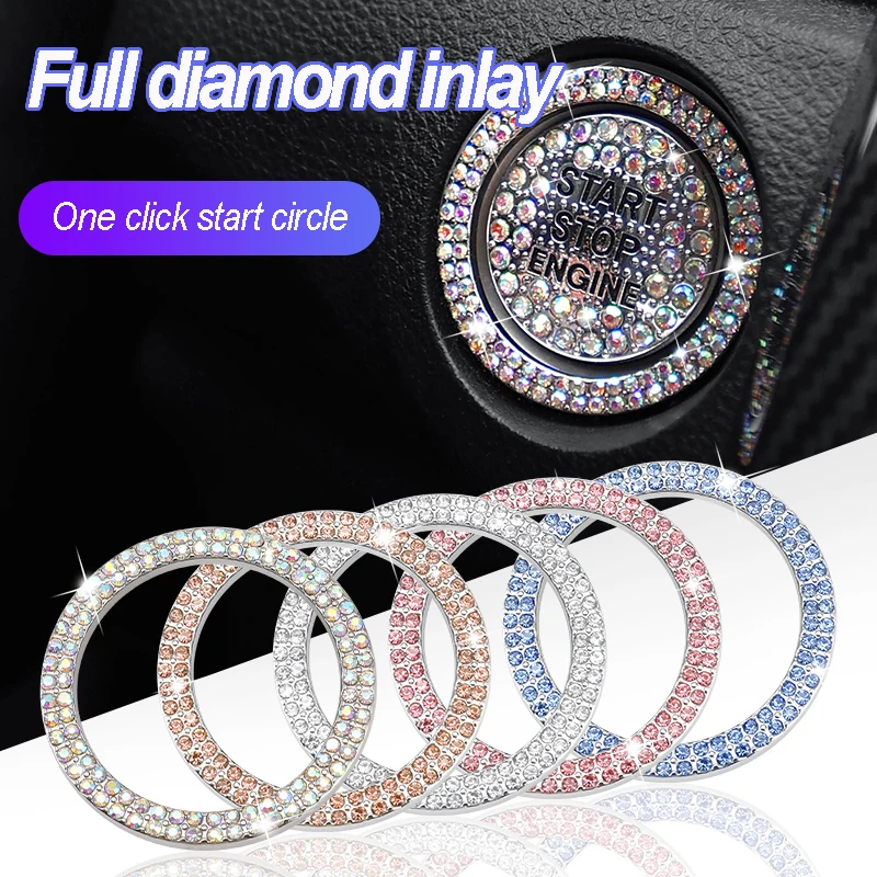 2Pcs/set Car Start Switch Button Auto Decorative Diamond Stickers Rhinestone Ring Circle Trims Protective Cover Car Accessories
2Pcs/set Car Start Switch Button Auto Decorative Diamond Stickers Rhinestone Ring Circle Trims Protective Cover Car Accessories