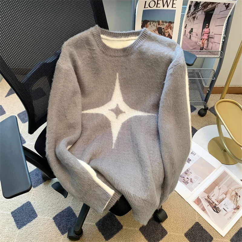 Grey Star Round Neck NEW Cashmere Jacket Women's Clothing Black Knitting Sweater Pullover Vintage Fashion 2024 Autumn Tops
Grey Star Round Neck NEW Cashmere Jacket Women's Clothing Black Knitting Sweater Pullover Vintage Fashion 2024 Autumn Tops