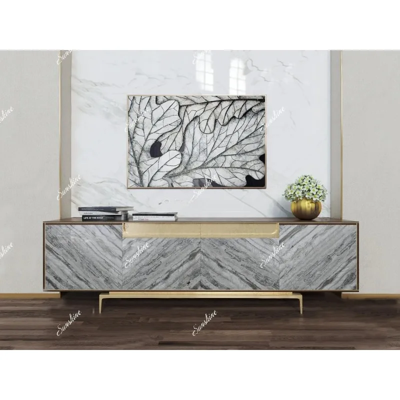 Light luxury American solid wood painted marble pattern TV cabinet
Light luxury American solid wood painted marble pattern TV cabinet