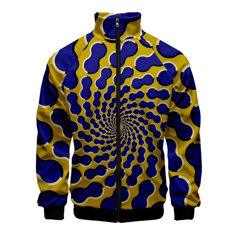 Men's Jackets Colorful Spiral Optical 3d Print Stand-Up Collar Jacket Fashion Spring Autumn Coat Oversized Zipper Men Outerwear
Men's Jackets Colorful Spiral Optical 3d Print Stand-Up Collar Jacket Fashion Spring Autumn Coat Oversized Zipper Men Outerwear