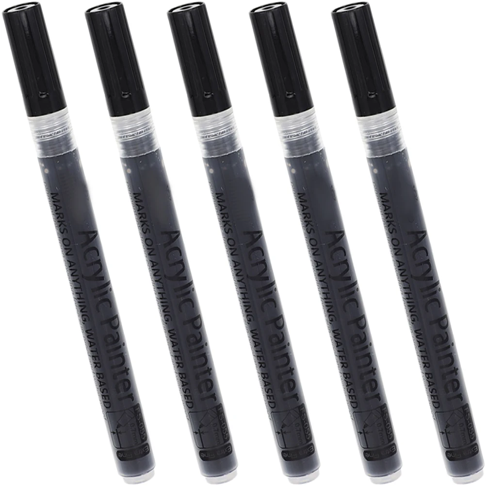 5 шт. многофункциональные маркеры для краски, черные акриловые ручки, практичные маркеры для краски для студентов, 07 мм 
5 шт. многофункциональные маркеры для краски, черные акриловые ручки, практичные маркеры для краски для студентов, 07 мм