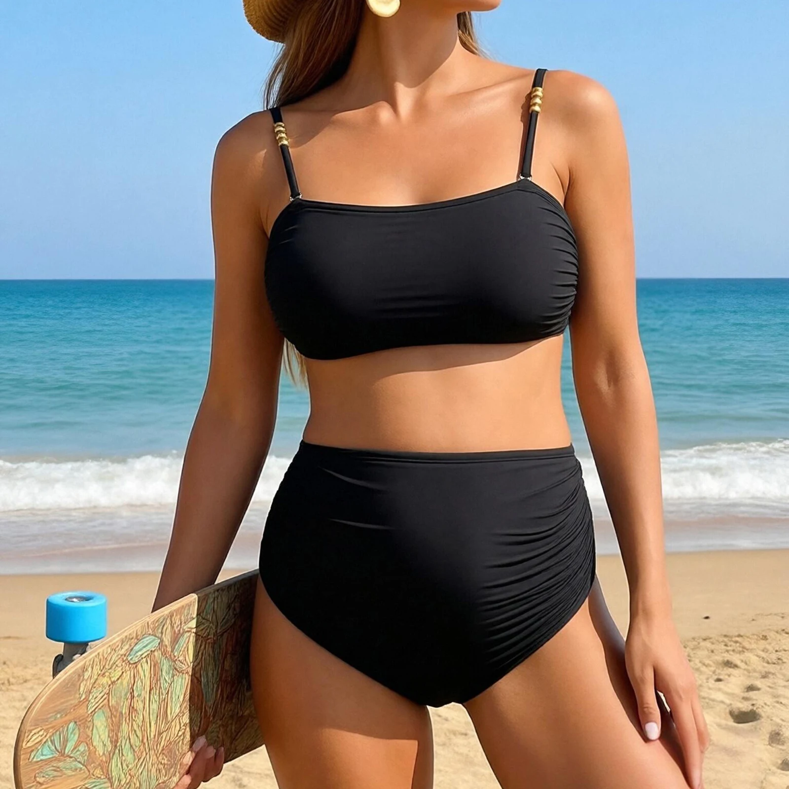 Women's Solid Color Maternity Bikini Push Up Padded Bra Swimsuit High Waist Swimwear Summer Beach Bathing Suit for Pregnancy
Women's Solid Color Maternity Bikini Push Up Padded Bra Swimsuit High Waist Swimwear Summer Beach Bathing Suit for Pregnancy