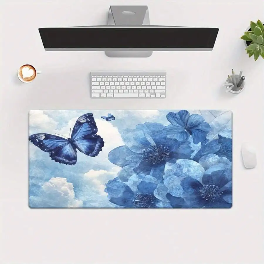 Large Non-Slip Rubber Mouse Pad Desk Mat 60x35cm Blue Butterfly Floral Design For Office Gaming
Large Non-Slip Rubber Mouse Pad Desk Mat 60x35cm Blue Butterfly Floral Design For Office Gaming