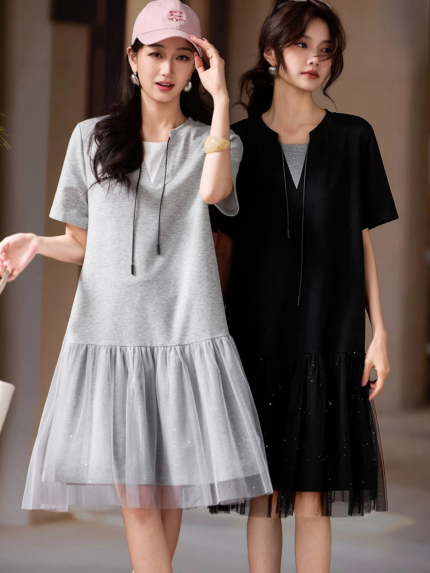 Shumugly Summer New Casual Glitter Mesh Dress Women's Large Size Street Style Short Sleeve V-Neck A-Line Skirt Polyester Cott...
Shumugly Summer New Casual Glitter Mesh Dress Women's Large Size Street Style Short Sleeve V-Neck A-Line Skirt Polyester Cott...