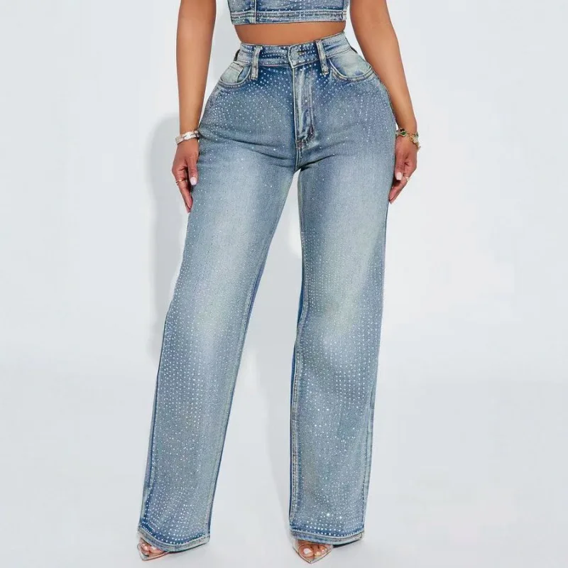 Fashion Hot Diamonds Denim Trousers Autumn Winter Women High Waist Straight Jeans Streetwear Casual Denim Pants Jean Trousers
Fashion Hot Diamonds Denim Trousers Autumn Winter Women High Waist Straight Jeans Streetwear Casual Denim Pants Jean Trousers