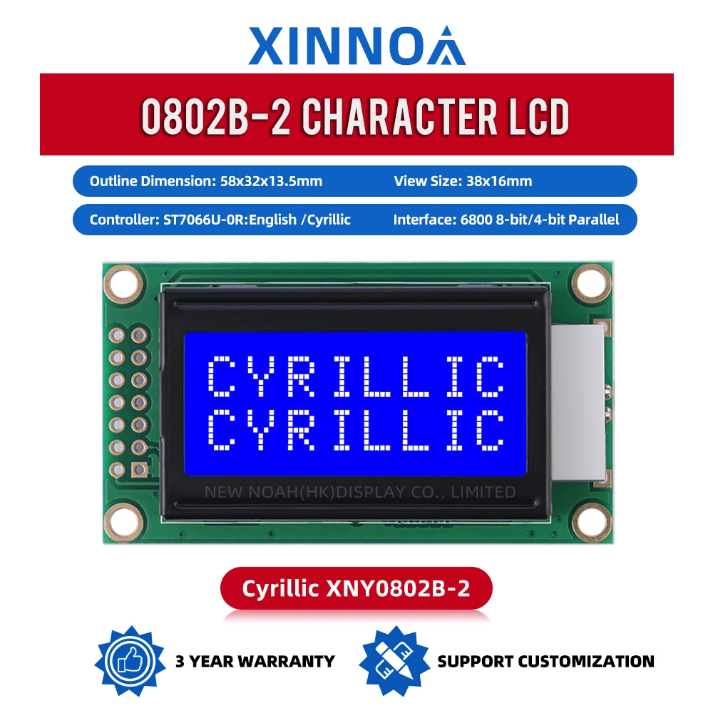 Cyrillic Blue Film Белые буквы 0802B-2 Персональный матричный экран 02X8 58X32X13,5 мм 8*2-символьный ЖК-экран COB ЖК-модуль
Cyrillic Blue Film Белые буквы 0802B-2 Персональный матричный экран 02X8 58X32X13,5 мм 8*2-символьный ЖК-экран COB ЖК-модуль