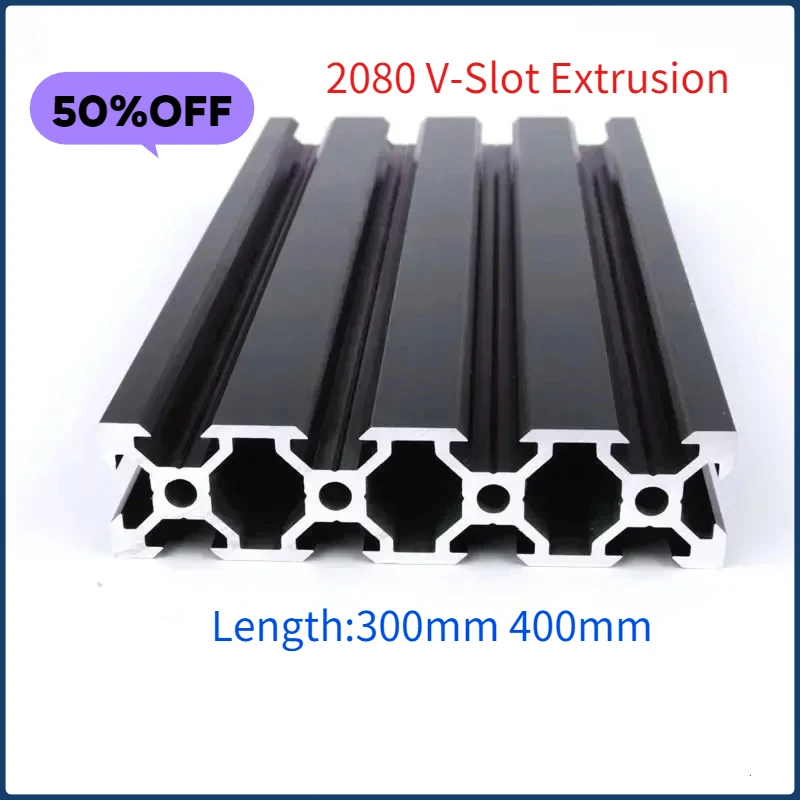 Aluminum Profile Frame 2080 V-Slot Extrusion European Standard Anodized 300mm Length Linear Rail for CNC 3D Printer Black
Aluminum Profile Frame 2080 V-Slot Extrusion European Standard Anodized 300mm Length Linear Rail for CNC 3D Printer Black