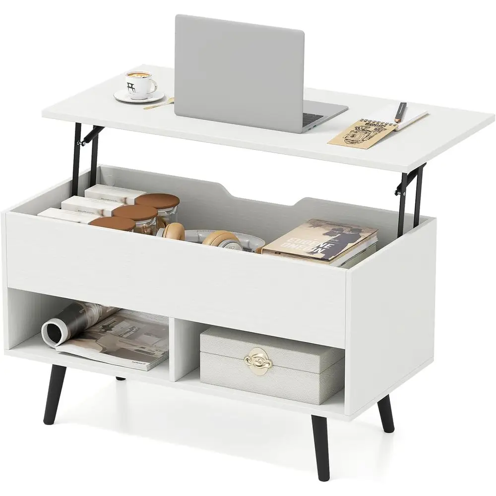 Modern Coffee Table with Storage and Open Shelves, Suitable for Living Room, Dining Area (White)
Modern Coffee Table with Storage and Open Shelves, Suitable for Living Room, Dining Area (White)