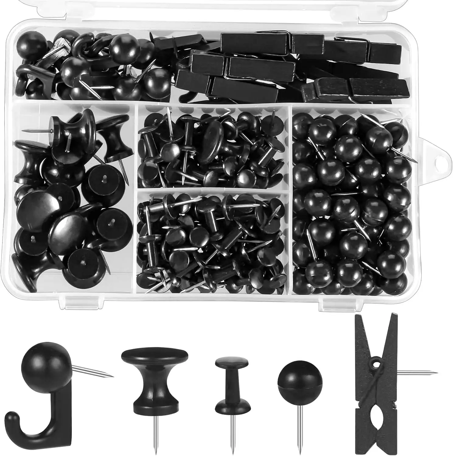 200 Pcs Push Pins for Cork Board, 5 Styles Thumb Tacks for Bulletin Board, Map, Pictures, Office Home Supplies
200 Pcs Push Pins for Cork Board, 5 Styles Thumb Tacks for Bulletin Board, Map, Pictures, Office Home Supplies