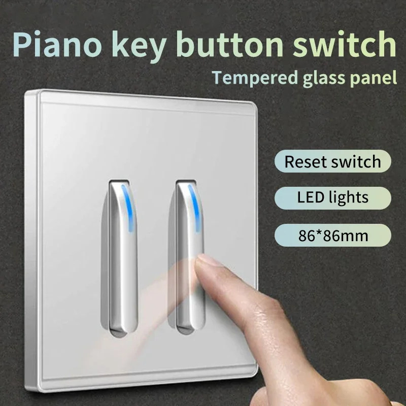 Серый настенный светильник, панельный переключатель из закаленного стекла, светодиодный индикатор с самосбросом, клавиши фортепиано, настенный светильник, панель 1-4 канала, 1 ход, 2 направления 
Серый настенный светильник, панельный переключатель из закаленного стекла, светодиодный индикатор с самосбросом, клавиши фортепиано, настенный светильник, панель 1-4 канала, 1 ход, 2 направления