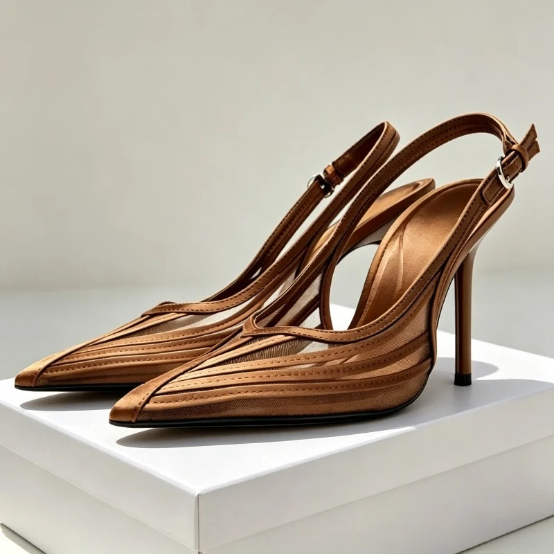 Sexy Mesh Heeled Sandals for Women Summer 2026 Pointed Toe Mules Adjustable Buckle Designer Party Shoes Elegant Slingback Heels
Sexy Mesh Heeled Sandals for Women Summer 2026 Pointed Toe Mules Adjustable Buckle Designer Party Shoes Elegant Slingback Heels