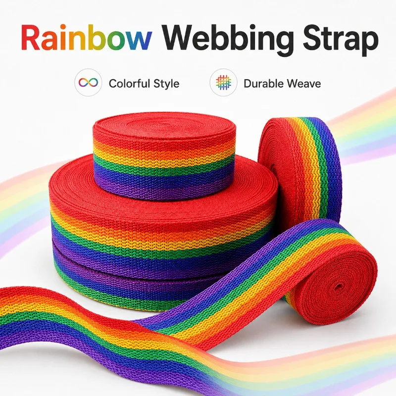 10/20Meters 20-50mm Rainbow Nylon Webbing Tape for Bag Strap Backpack Luggage Belt DIY Sewing Decorative Ribbon Trim Accessories
10/20Meters 20-50mm Rainbow Nylon Webbing Tape for Bag Strap Backpack Luggage Belt DIY Sewing Decorative Ribbon Trim Accessories
