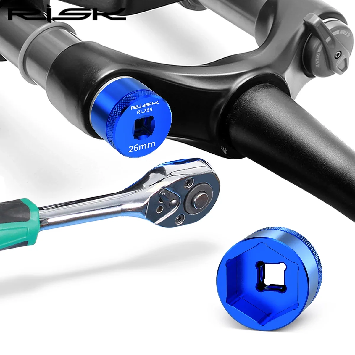 RISK Mountain Bike Front Fork Cap Socket Tool 20-32mm MTB Bicycle Front Shock Absorber Shoulder Sleeve Cover Hexagonal Wrench 
RISK Mountain Bike Front Fork Cap Socket Tool 20-32mm MTB Bicycle Front Shock Absorber Shoulder Sleeve Cover Hexagonal Wrench