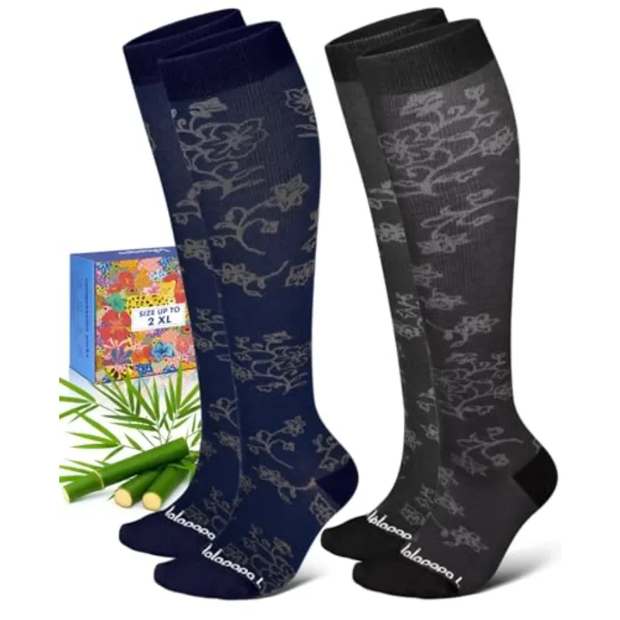 Bamboo Viscose Compression Socks for Women Men 2 Pairs 15-20mmHg Knee High Compression Socks Travel Nurse
Bamboo Viscose Compression Socks for Women Men 2 Pairs 15-20mmHg Knee High Compression Socks Travel Nurse