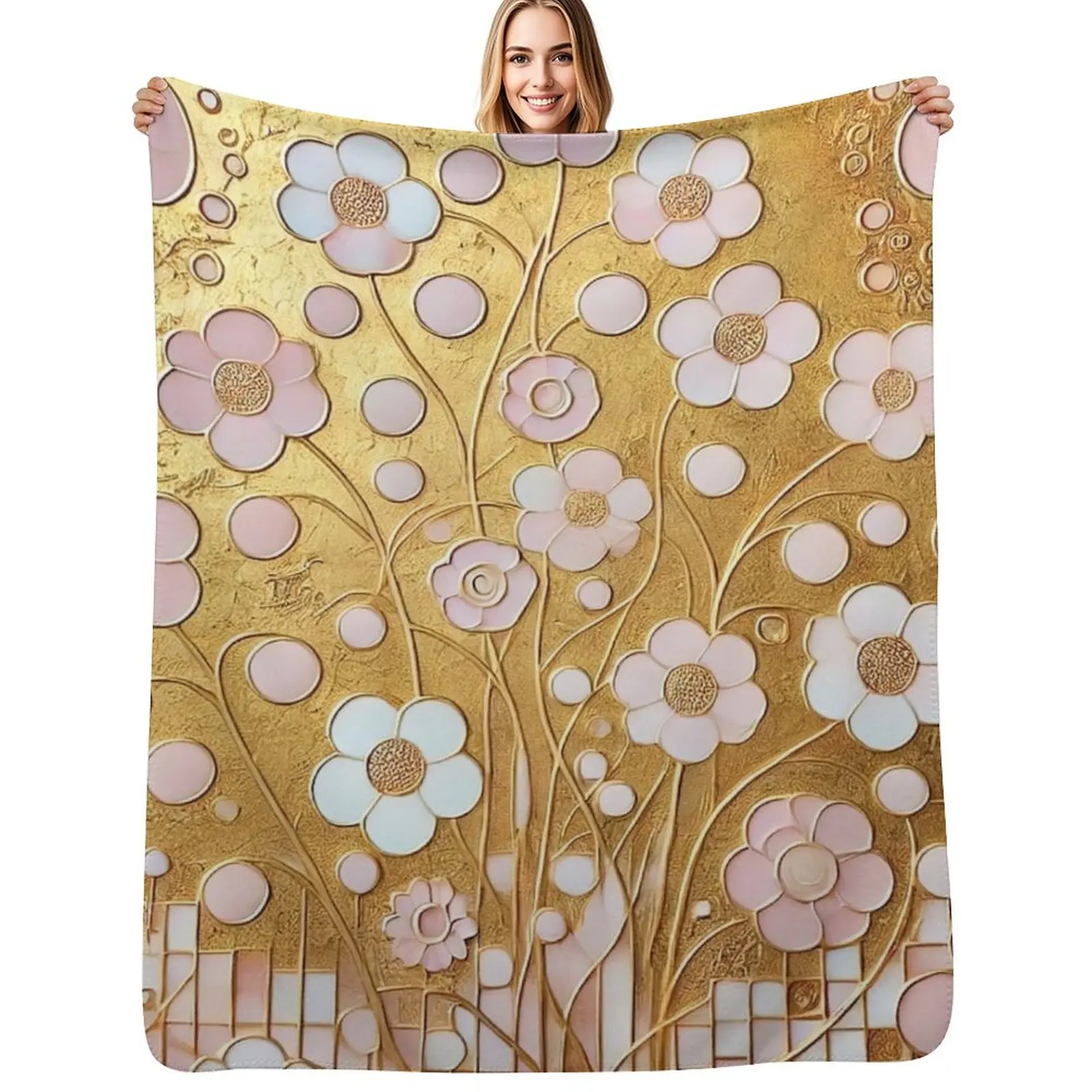 Gustav Klimt Flowers and Gold Throw Blanket All Season Soft Lightweight Blanket for Home
Gustav Klimt Flowers and Gold Throw Blanket All Season Soft Lightweight Blanket for Home