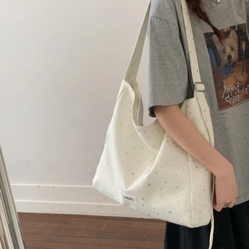 Korean Style Ins Minimalist Star Canvas Tote Bag Casual Large Capacity Shoulder Handbag Student School Shopping Bag
Korean Style Ins Minimalist Star Canvas Tote Bag Casual Large Capacity Shoulder Handbag Student School Shopping Bag