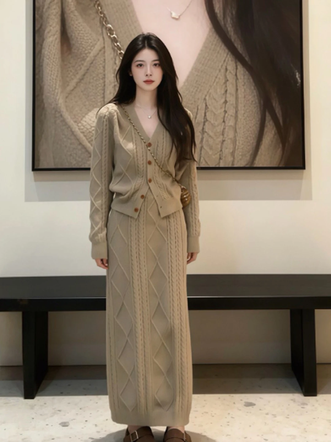 Комплект из топа с V-образным вырезом и юбки с высокой талией: удобная повседневная одежда из смесового хлопка для весны, длинный рукав
Комплект из топа с V-образным вырезом и юбки с высокой талией: удобная повседневная одежда из смесового хлопка для весны, длинный рукав