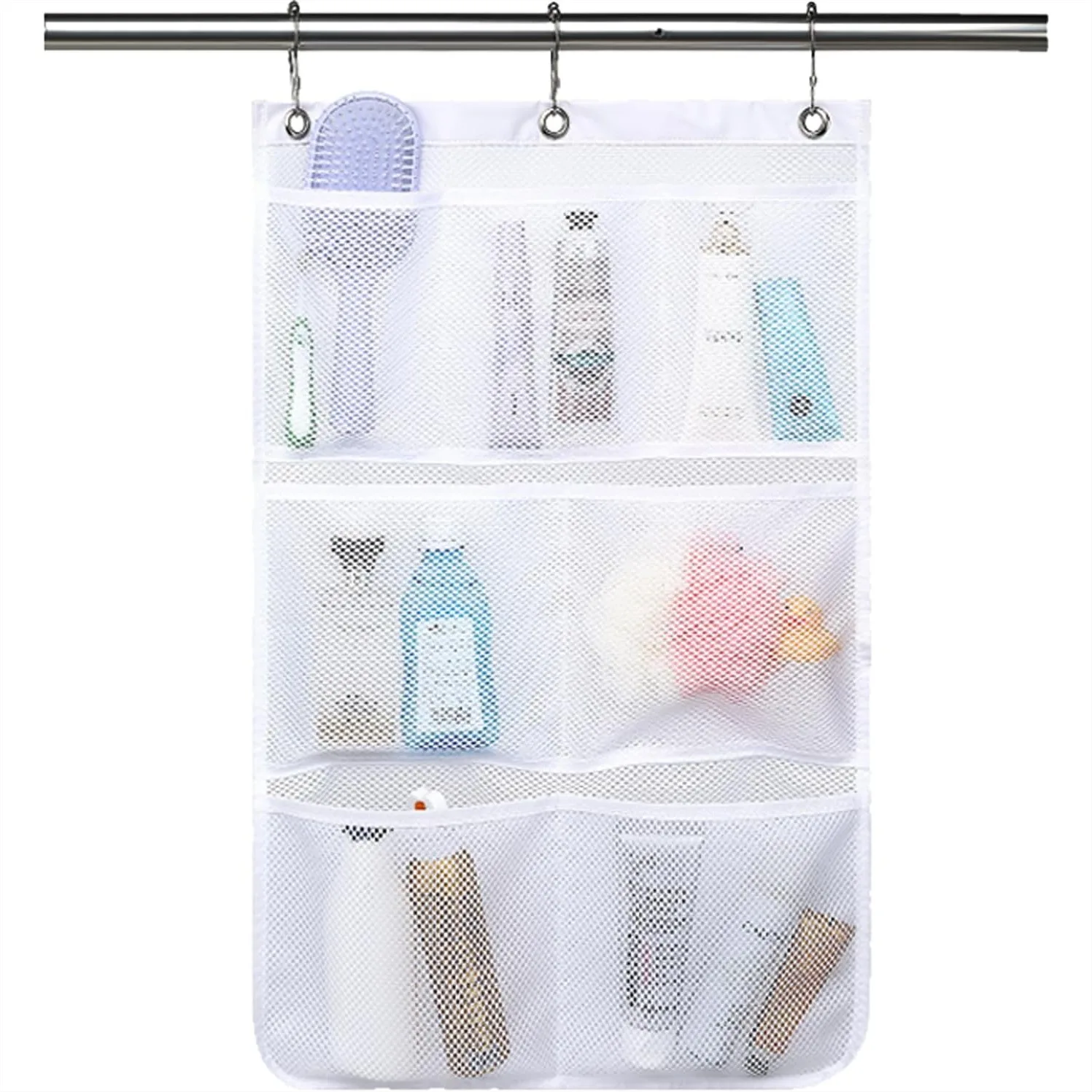 Mesh Shower Caddy Hanging, Quick-Drying Shower Organizer with 7 Pockets for Shampoo, Soap, Loofah, Travel
Mesh Shower Caddy Hanging, Quick-Drying Shower Organizer with 7 Pockets for Shampoo, Soap, Loofah, Travel
