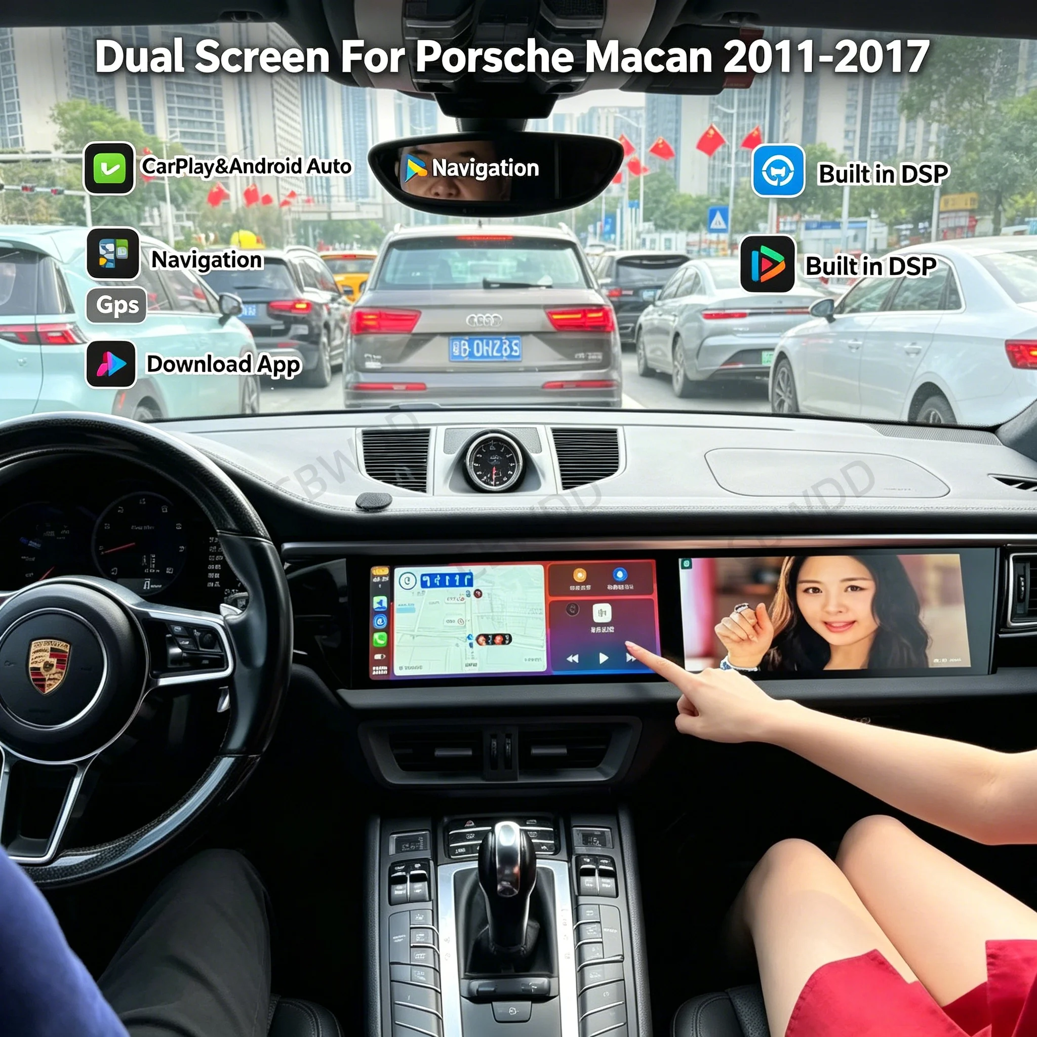 Dual Touch Screen Multimedia Video Player For Porsche Macan 2011-2017 Car Radio Android Auto GPS Navigation Carplay Head Unit 4G
Dual Touch Screen Multimedia Video Player For Porsche Macan 2011-2017 Car Radio Android Auto GPS Navigation Carplay Head Unit 4G