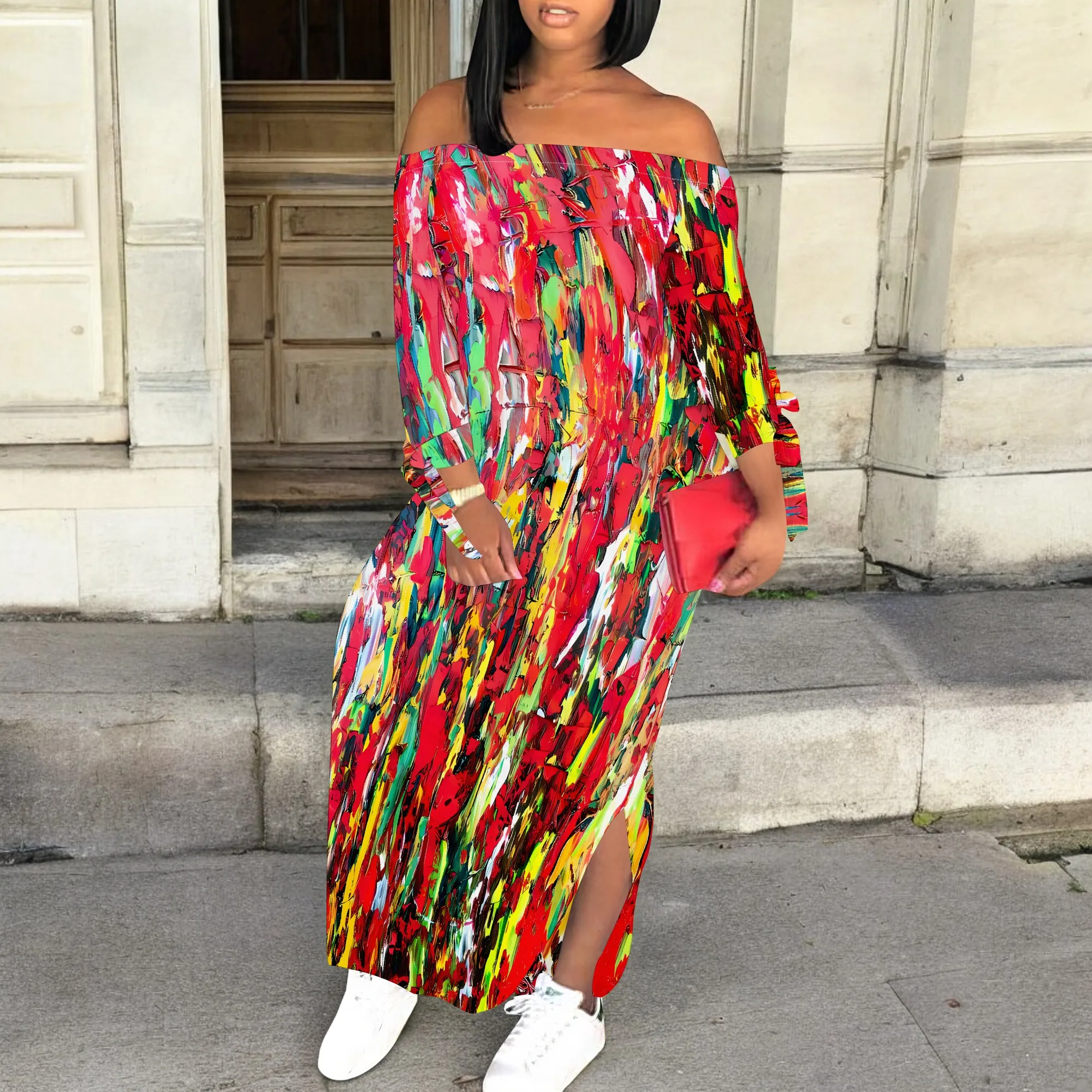 Striped Long Sleeve Maxi Dress Scoop Neck Casual Slim Fit Autumn Fashion Dress for Women
Striped Long Sleeve Maxi Dress Scoop Neck Casual Slim Fit Autumn Fashion Dress for Women