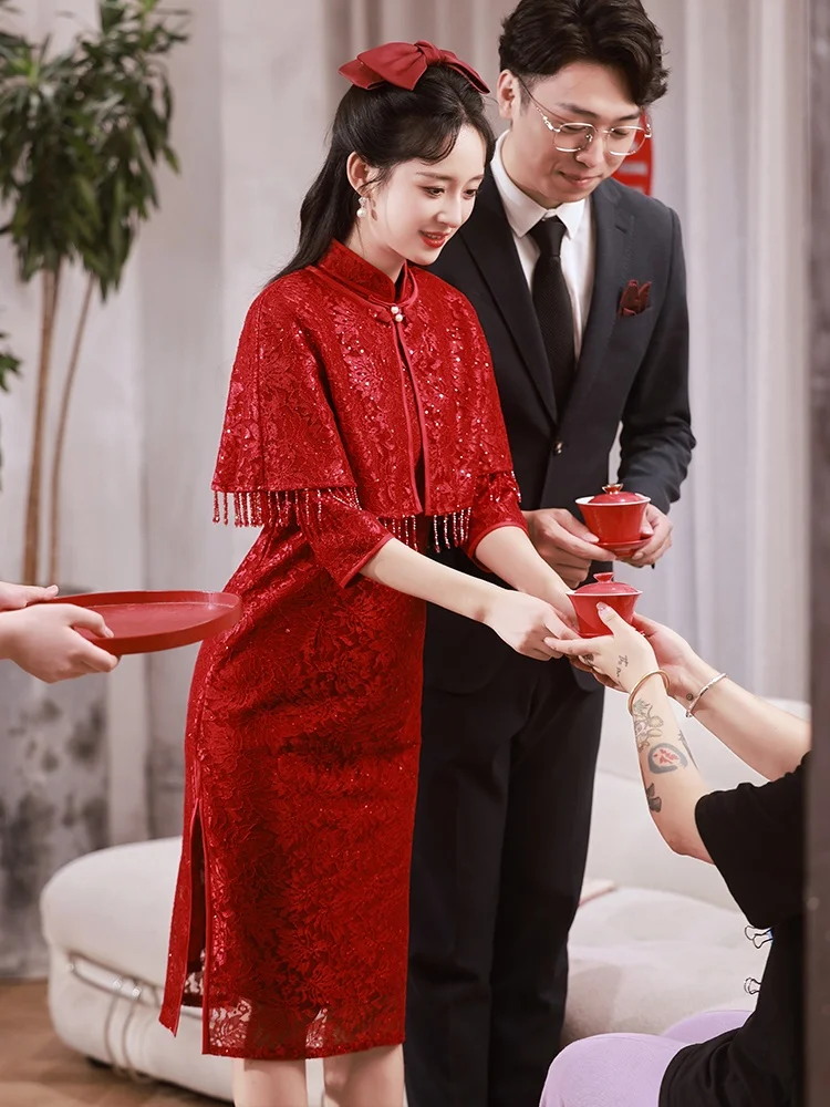 Red Suit Wedding Dr with awl for Bride 2026 New Engagement Marriage Ceremony Dr Vintage Sle Long Sve
Red Suit Wedding Dr with awl for Bride 2026 New Engagement Marriage Ceremony Dr Vintage Sle Long Sve