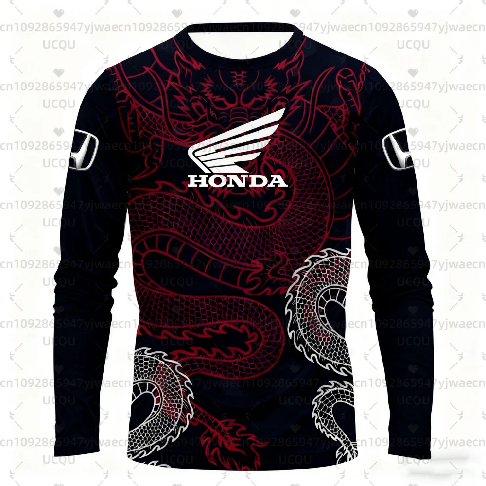 Dragon Pattern Print Honda Off-road Motorcycle Long Sleeved Racing T-shirt Outdoor Quick Drying Men's Women's Top
Dragon Pattern Print Honda Off-road Motorcycle Long Sleeved Racing T-shirt Outdoor Quick Drying Men's Women's Top