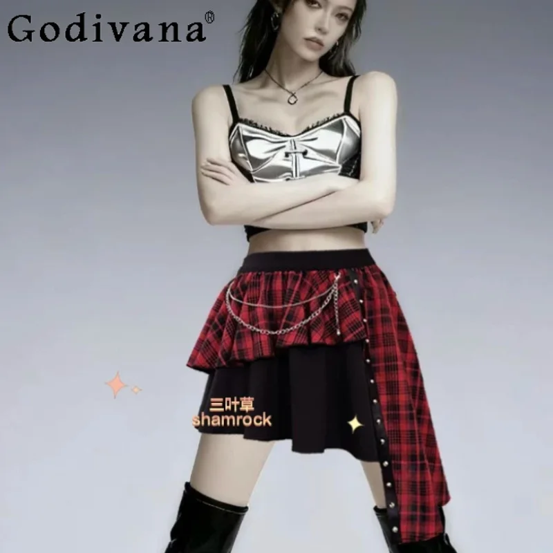 Large Size New Summer Fashion Irregular Punk Sexy Subculture Skirt Versatile Plaid Personalized Girl Chain Gothic Short Skirts
Large Size New Summer Fashion Irregular Punk Sexy Subculture Skirt Versatile Plaid Personalized Girl Chain Gothic Short Skirts