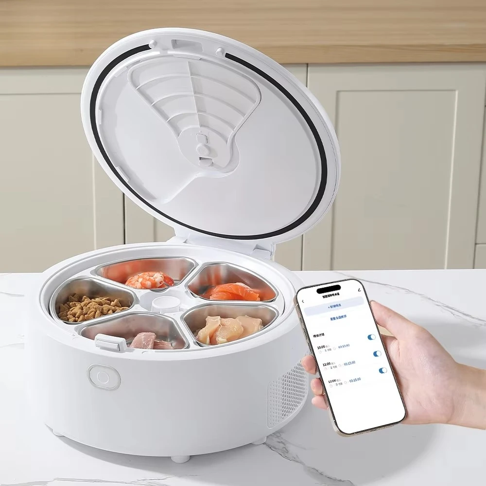 Manufacturer Wholesale Fresh Keeping Automatic Wet Food Pet Feeder with Cooling & Heating Functions Smart Timer Control
Manufacturer Wholesale Fresh Keeping Automatic Wet Food Pet Feeder with Cooling & Heating Functions Smart Timer Control