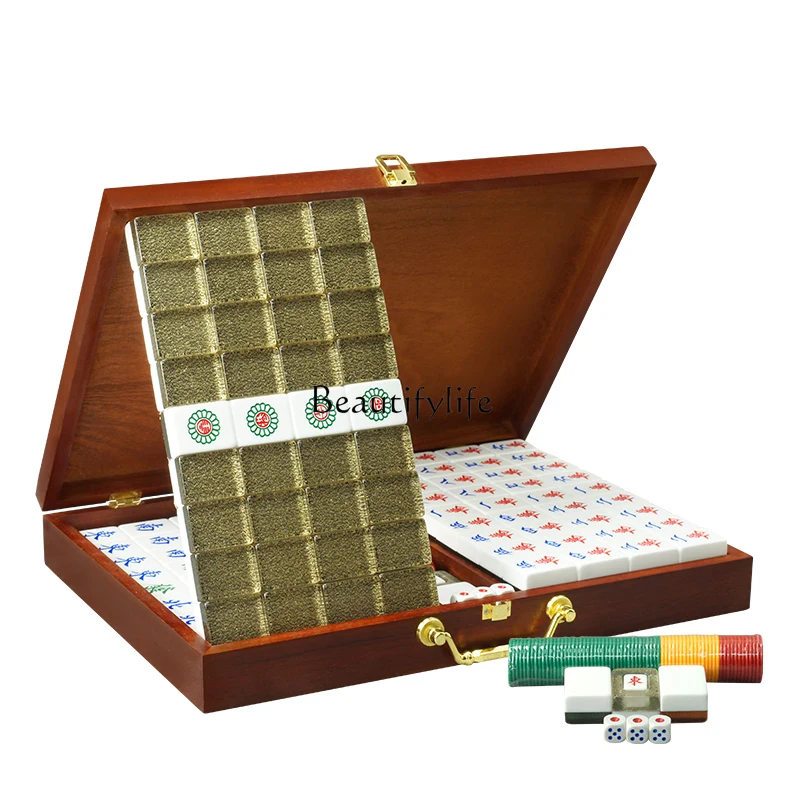 Mahjong tiles household crystal texture large medium high-end black and gold mahjong
Mahjong tiles household crystal texture large medium high-end black and gold mahjong