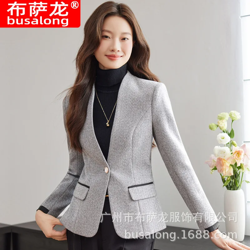2025Новый стильный модный костюм, повседневный женский профессиональный пиджак с длинными рукавами, официальная женская одинарная куртка, рабочая одежда2587
2025Новый стильный модный костюм, повседневный женский профессиональный пиджак с длинными рукавами, официальная женская одинарная куртка, рабочая одежда2587