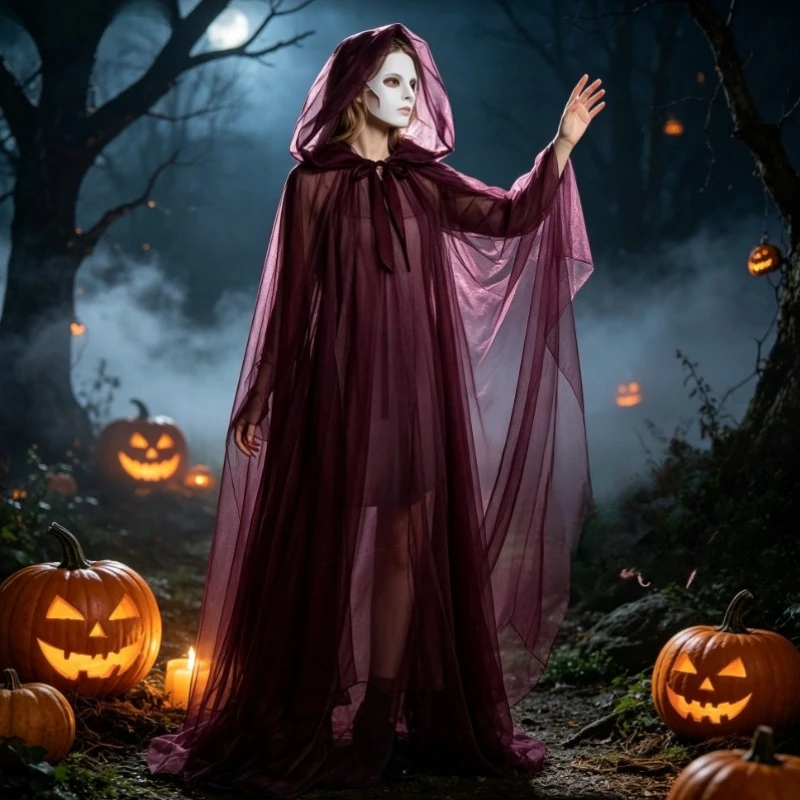 Three Layer Mesh Hooded Cloak Halloween Witch Cosplay Costume for Stage
Three Layer Mesh Hooded Cloak Halloween Witch Cosplay Costume for Stage