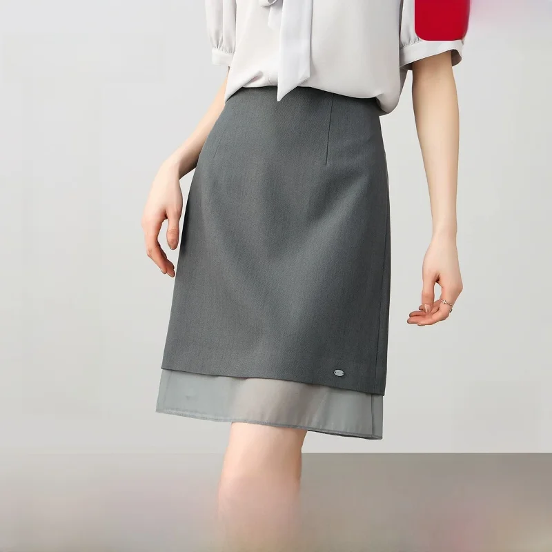 Spring Commute A-Line Skirt High Waist Polyester Fiber Elastic Waist Design Spliced Mesh Design Midi Skirt for Women
Spring Commute A-Line Skirt High Waist Polyester Fiber Elastic Waist Design Spliced Mesh Design Midi Skirt for Women