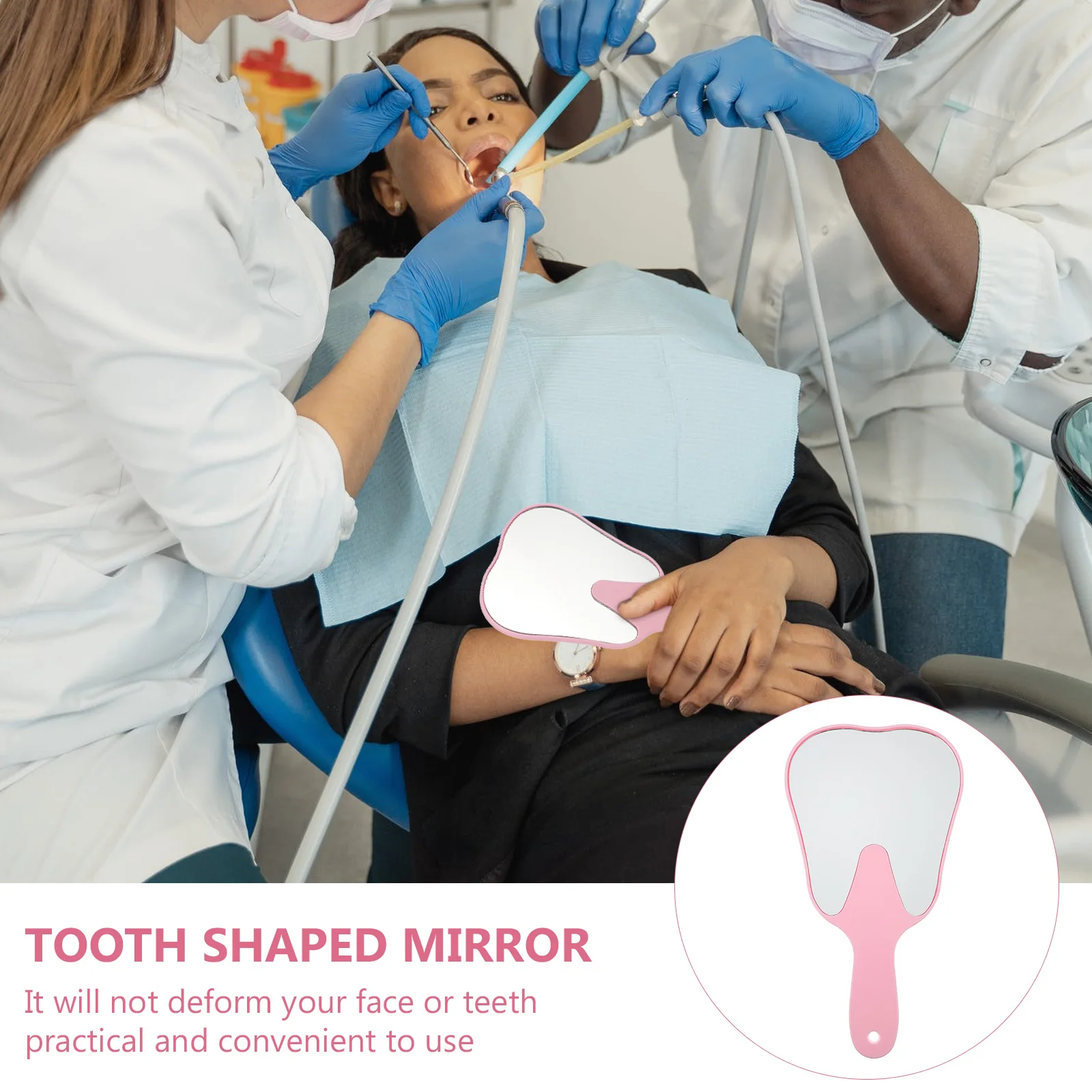 Tooth Shaped Hand Mirror Pink Small Plastic Handle Makeup Face Mirror Salon Bathroom Dentist Unbreakable
Tooth Shaped Hand Mirror Pink Small Plastic Handle Makeup Face Mirror Salon Bathroom Dentist Unbreakable