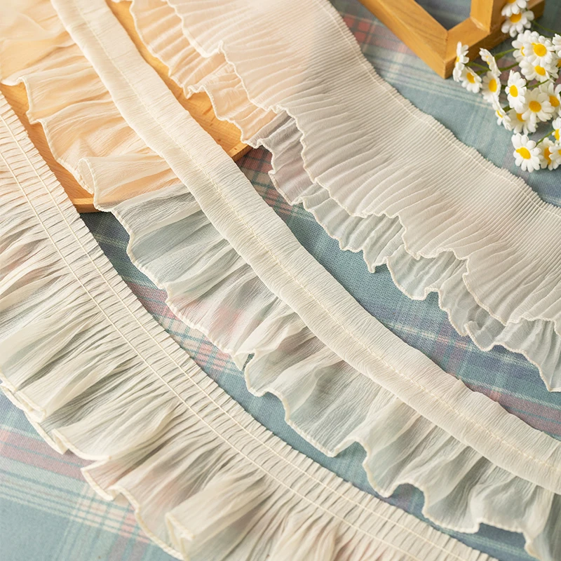 2m Chiffon Pleated Lace Cuffs Collar Skirt Lengthened Fabric Trim Fabric for Sewing Needlework Clothing Hem DIY Crafts Accessory
2m Chiffon Pleated Lace Cuffs Collar Skirt Lengthened Fabric Trim Fabric for Sewing Needlework Clothing Hem DIY Crafts Accessory