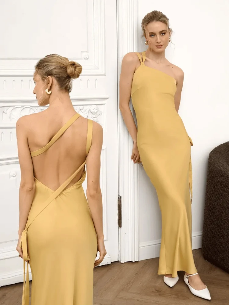 Tossy Elegance Backless Lace-Up Long Dress Women's Inclined Shoulder Sleeveless Solid High-Waist Slim Bodycon Maxi Dress Dress
Tossy Elegance Backless Lace-Up Long Dress Women's Inclined Shoulder Sleeveless Solid High-Waist Slim Bodycon Maxi Dress Dress