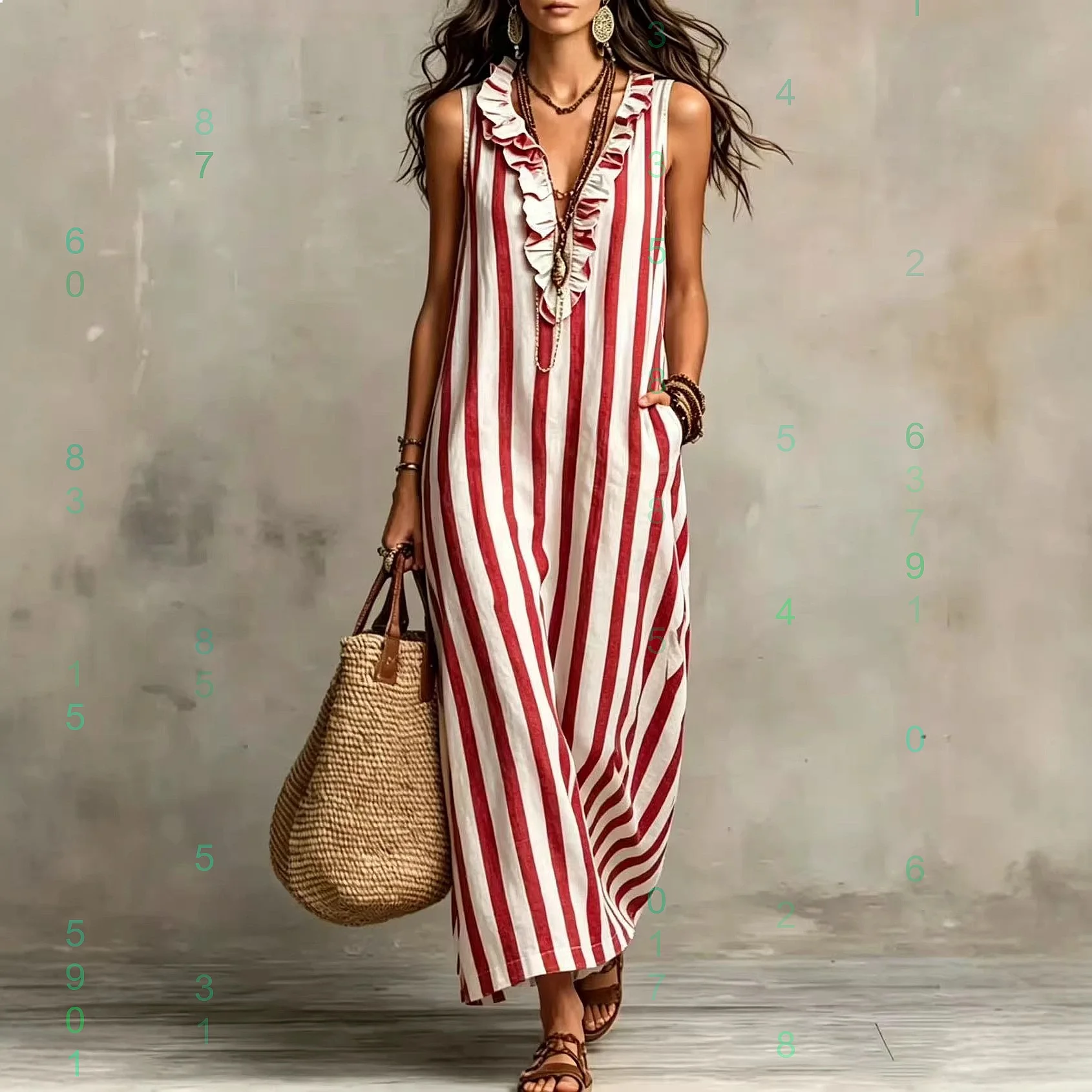 Boho Striped V Neck Pocket Sleeveless Linen Maxi Dress Spring Summer Bohemian Dresses
Boho Striped V Neck Pocket Sleeveless Linen Maxi Dress Spring Summer Bohemian Dresses