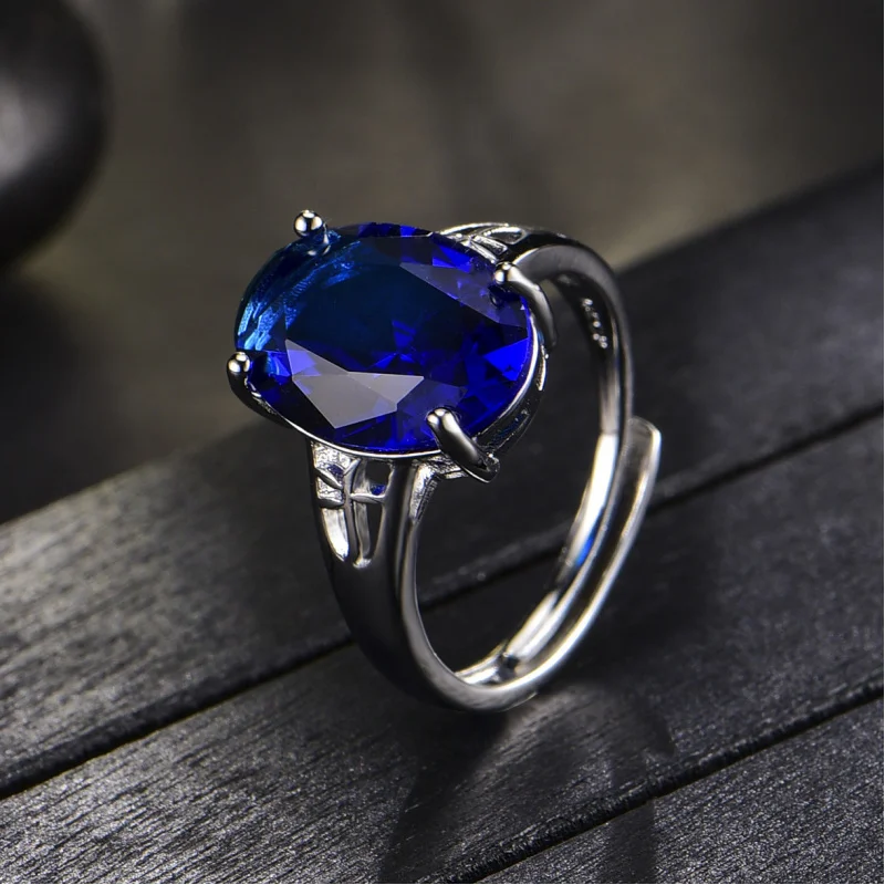 New Simple Elegant Oval Sapphire Open for Women Fashion Hollow Adjustable Ring Jewelry
New Simple Elegant Oval Sapphire Open for Women Fashion Hollow Adjustable Ring Jewelry