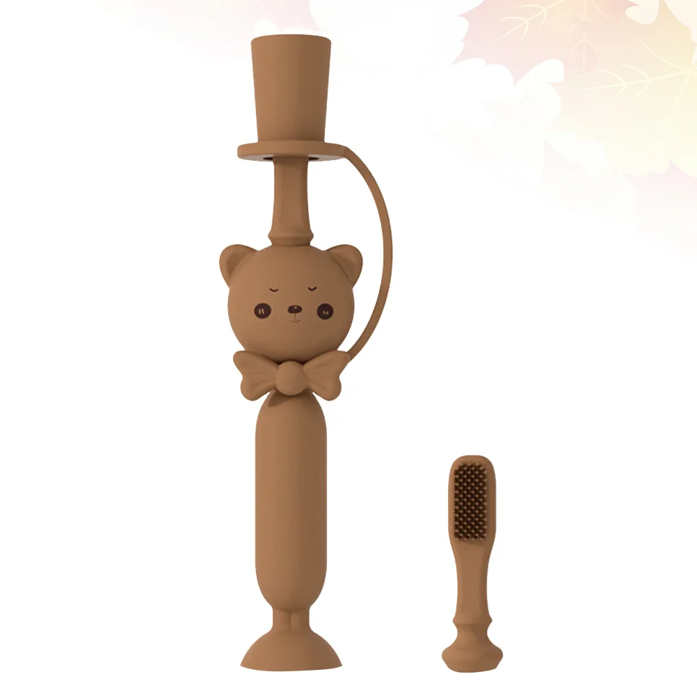 1 шт., детская силиконовая зубная щетка с рисунком медведя, мягкая щетина, тренировочный жевательный инструмент для ухода за полостью рта, облегчение прорезывания зубов для малышей
1 шт., детская силиконовая зубная щетка с рисунком медведя, мягкая щетина, тренировочный жевательный инструмент для ухода за полостью рта, облегчение прорезывания зубов для малышей