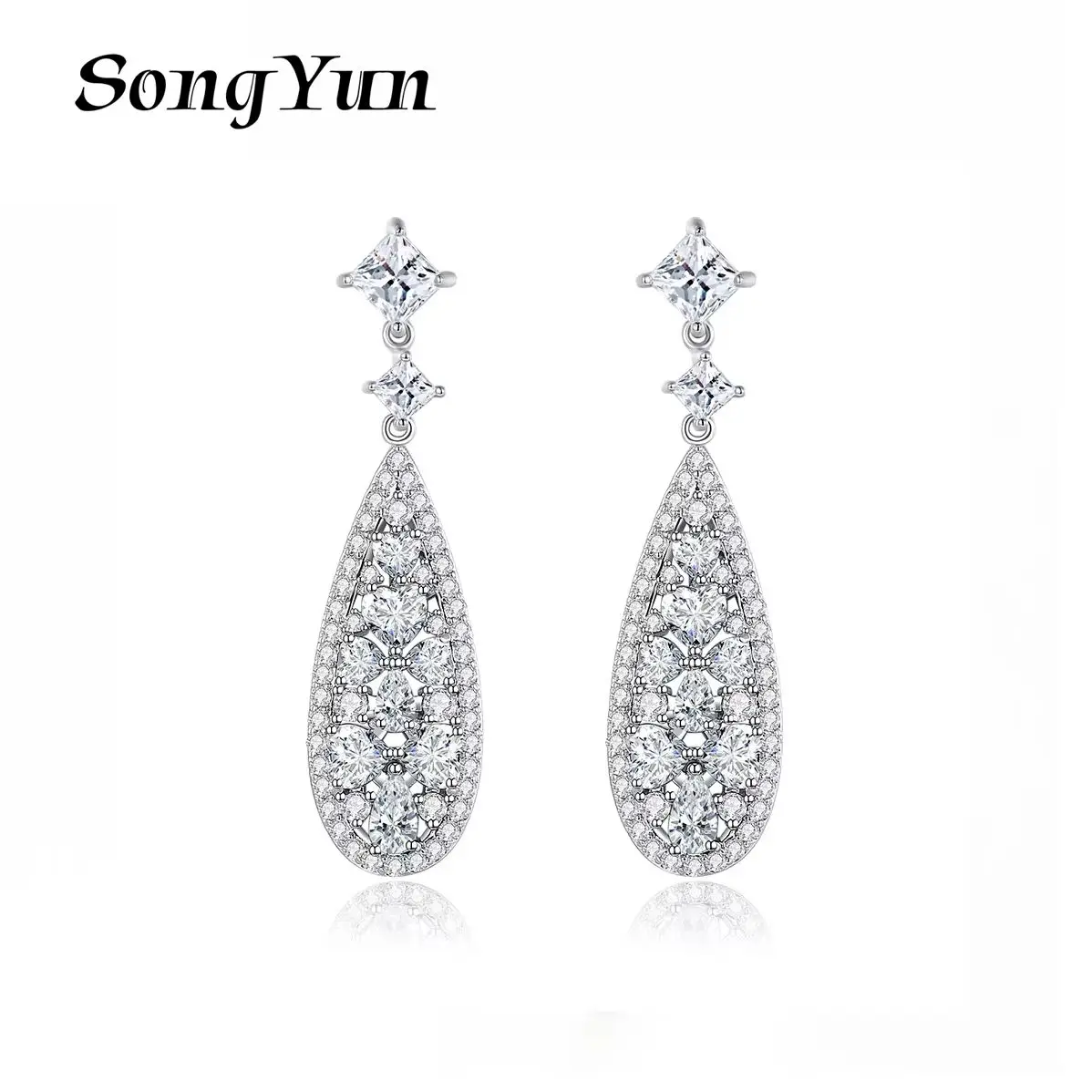 SYYG Jewelry MHT Quality Brass Stud Earrings Dangle CZ 7A Zircon Valentine Gift Gold Plated Women Earring Jewelry
SYYG Jewelry MHT Quality Brass Stud Earrings Dangle CZ 7A Zircon Valentine Gift Gold Plated Women Earring Jewelry